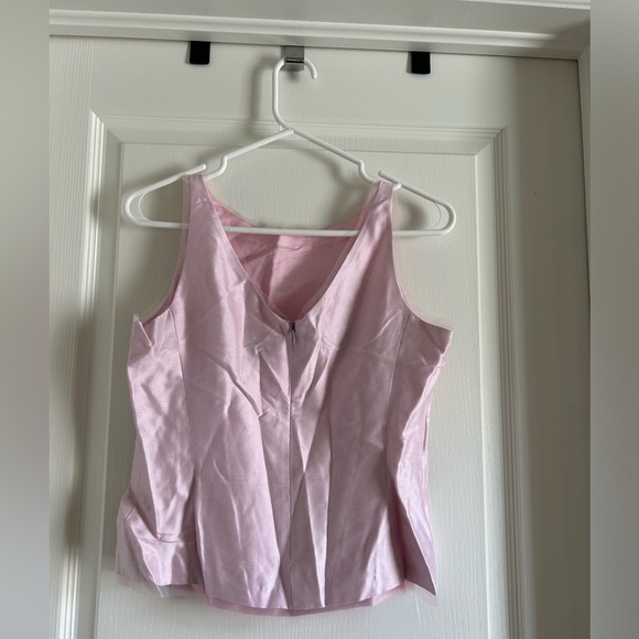 100% Silk Dana Buchman Pale Pink Boatneck Tank - Picture 6 of 8